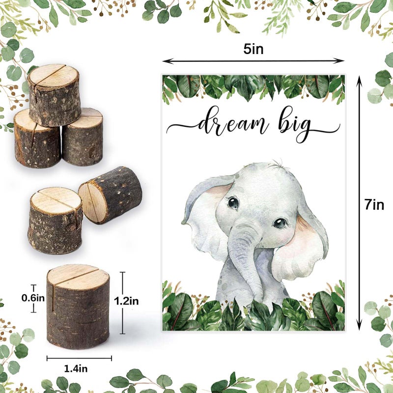 Buerhanerry 8Pcs Jungle Safari Centerpieces and Wooden Stands, Safari Baby Shower for Table Decorations, Jungle Animal Birthday Party Centerpiece for Boys Kids, Wild One Themed Birthday Party Supplies - Image 3